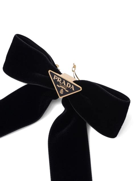 prada velvet hair clip|Womens Prada black Velvet Bow Hair Clip .